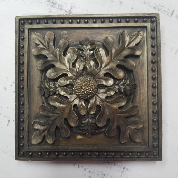 3D Resin Wall Plaque Botanical Decorative Plaster Wall Art 2 Pc. Tuscany Style - Picture 5 of 11
